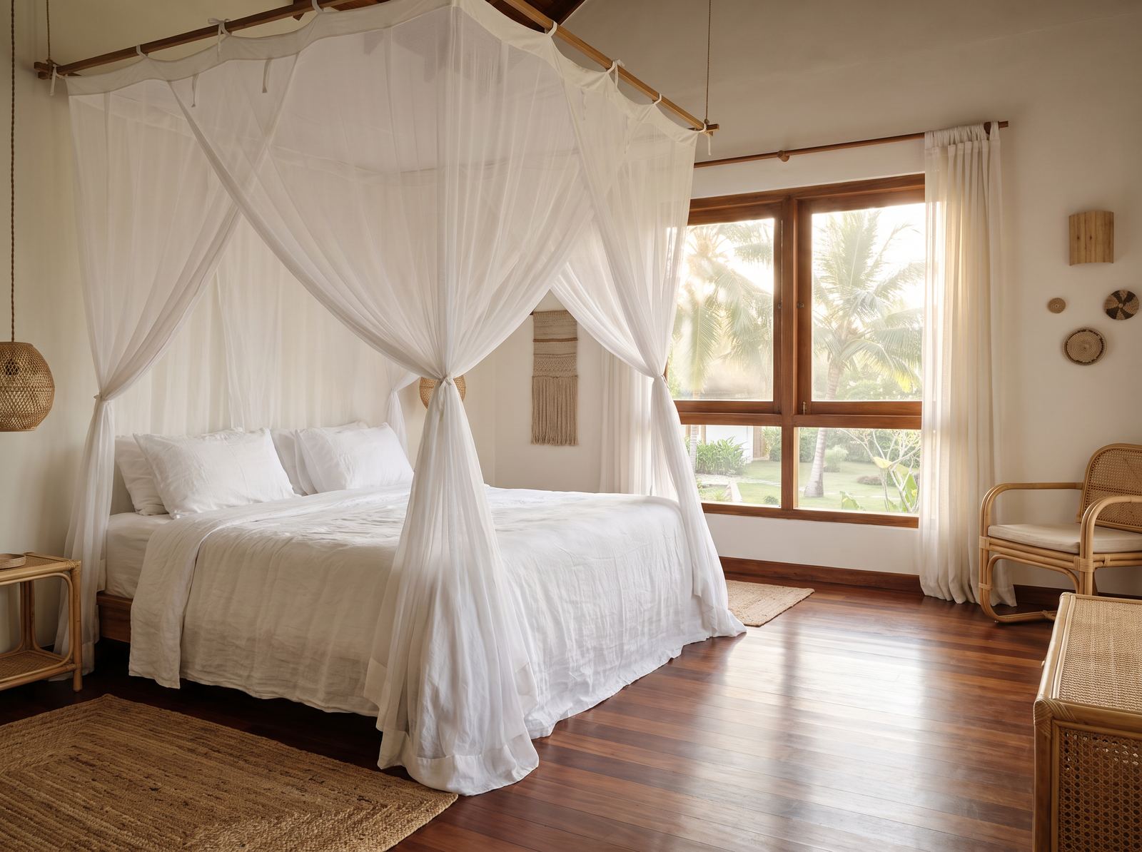 Chambre de la Villa Mélina avec vue jardin