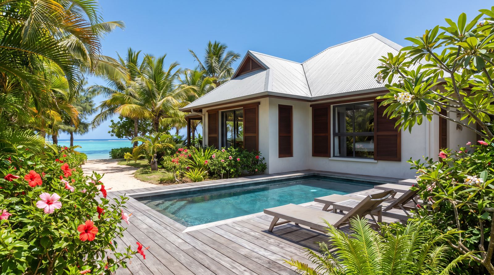 Villa Mélina, piscine privée et jardin tropical à L'Ermitage-les-Bains